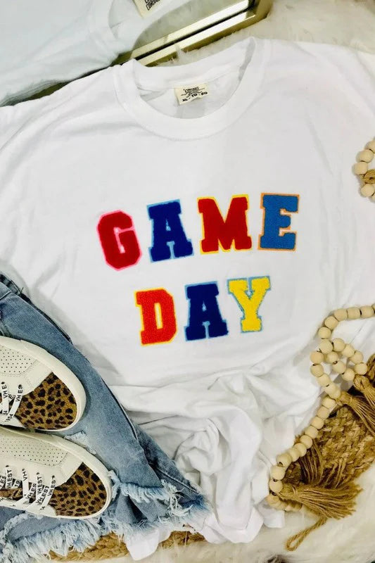 Game Day Multi Colored Chenille Patch Tee
