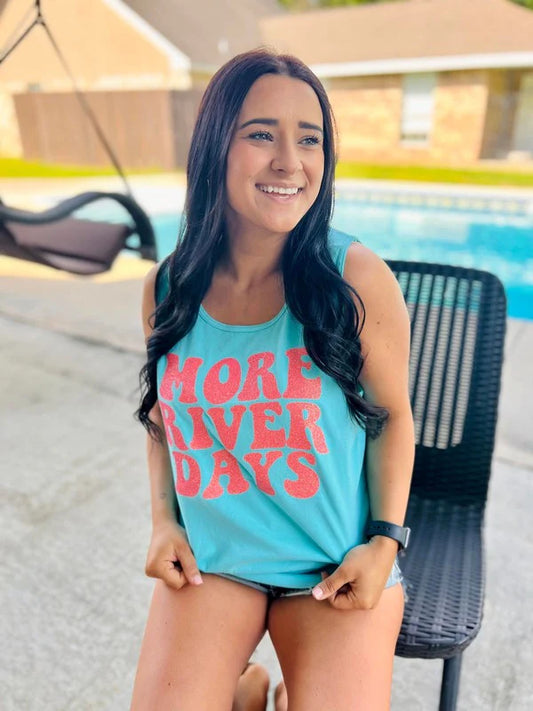 More River Days Wave Glitter Tank Top