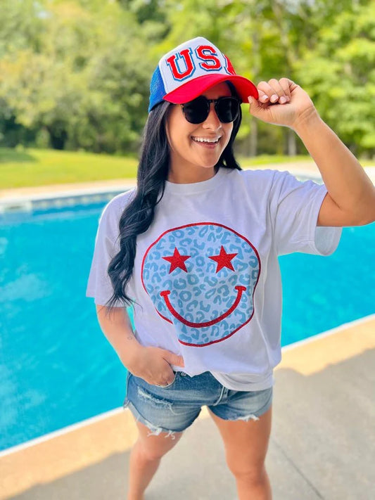 USA Leopard Star Happy Sublimation Glitter Combo