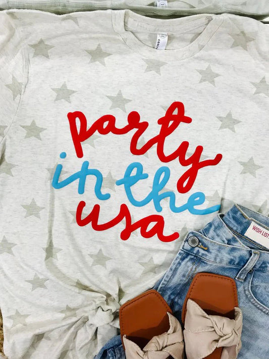Party In The USA Puff Star Tee