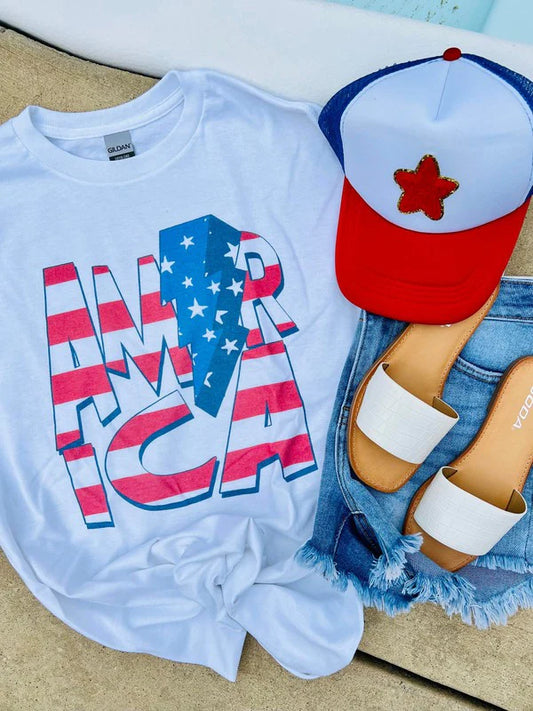 America Lightning Bolt Flag