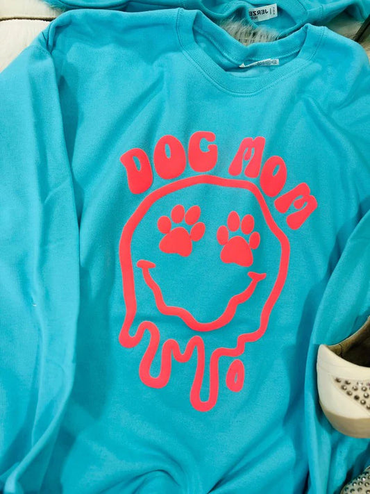 Dog Mom Drippy Paw Eye Puff Sweatshirt