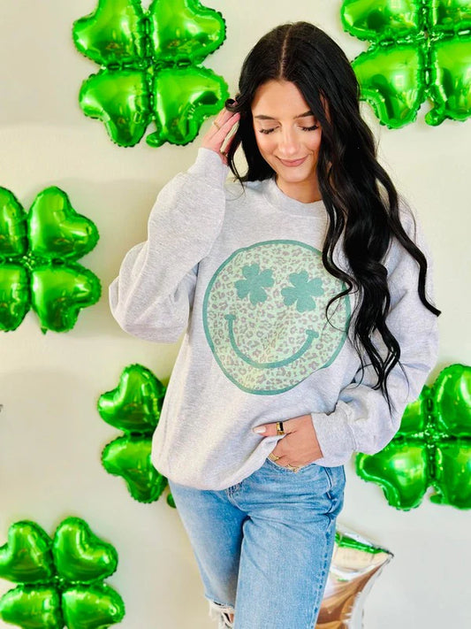 Leopard Clover Eye Happy Sweatshirt