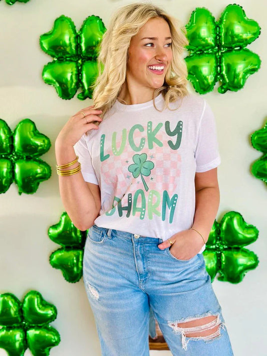 Lucky Charm Preppy Checkered Tee