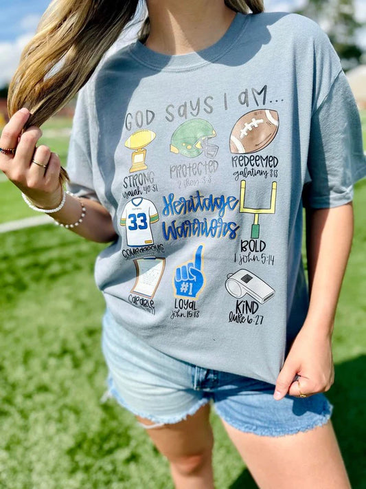 God Says I Am Custom Colors Mascot DTF Tee