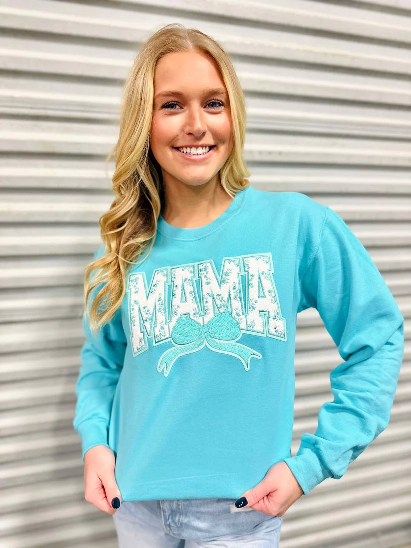 Teal Mama Chino Patch Sweatshirt