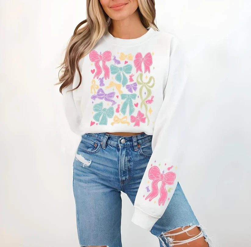 Bunny And Bow Collage DTF Sweatshirt