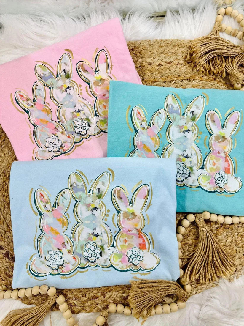 Watercolor Easter Bunny Trio DTF Sweatshirt
