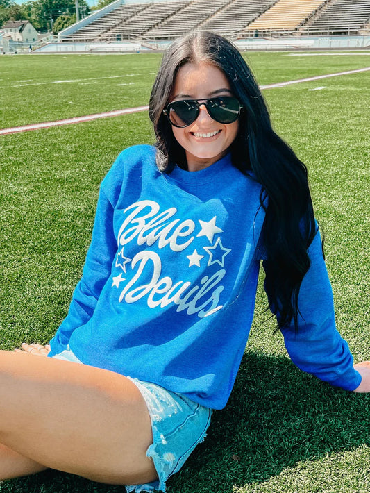 CUSTOM Preppy Mascot Retro Star Puff Sweatshirt