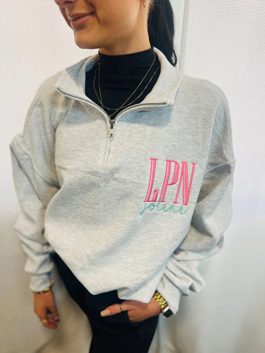 Custom Occupation Name Pocket 1/4 Zip Jacket