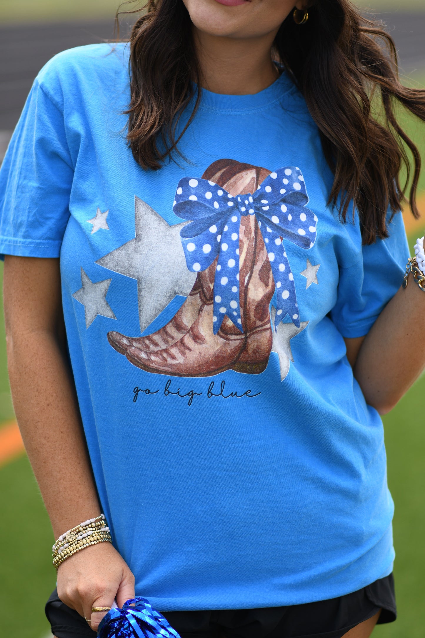 Go Big Blue Boots Tee