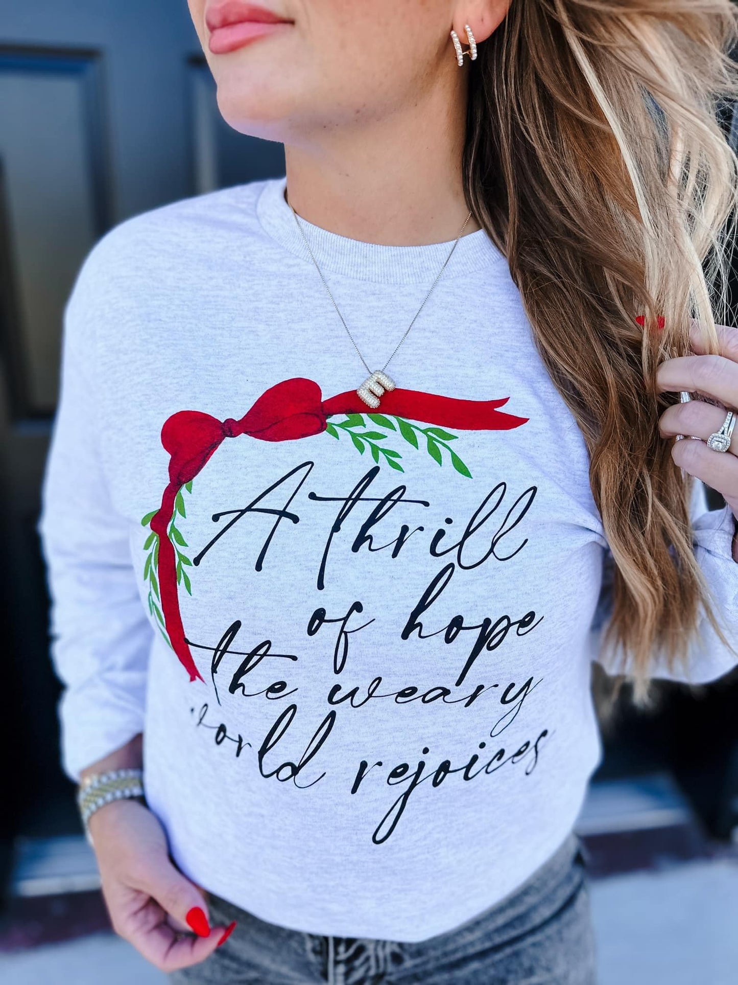 A Thrill of Hope-Ash Long Sleeve