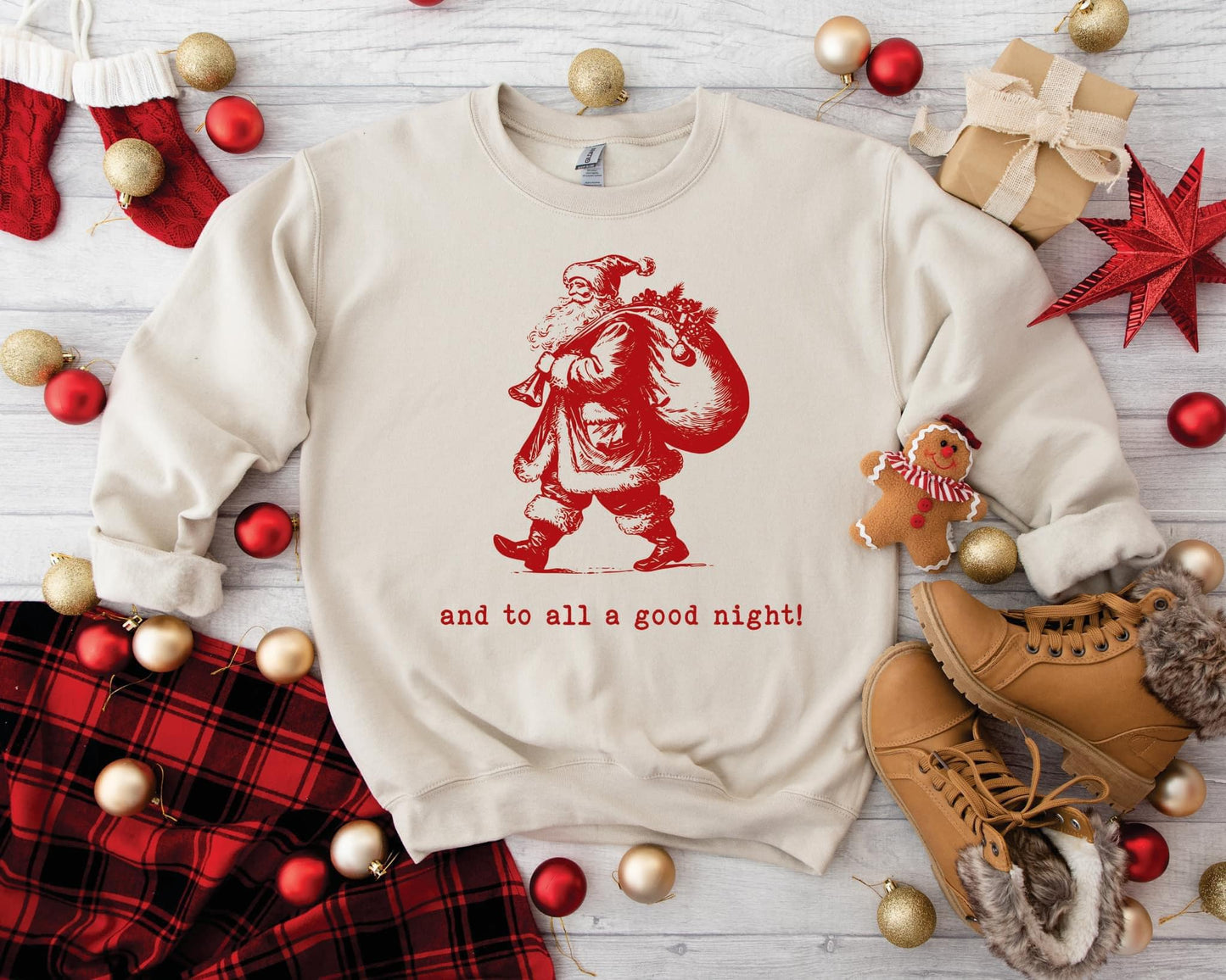 Santa Sweatshirt-Screenprinted