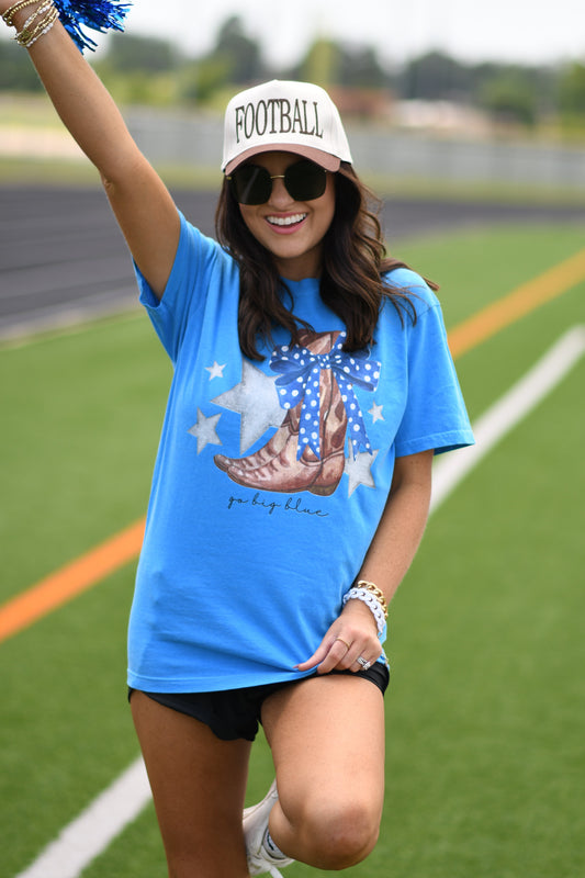 Go Big Blue Boots Tee