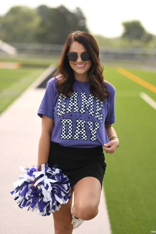 *SALE* RTS Purple Checkered Game Day Tee