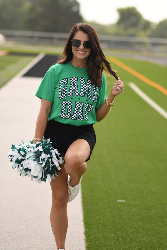 *SALE* RTS Green Checkered Game Day Tee