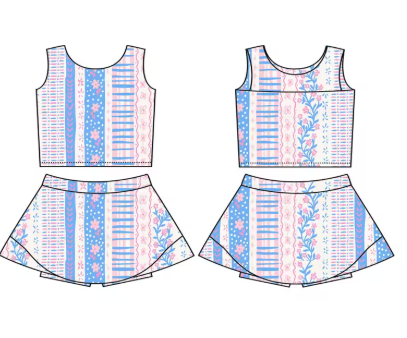 Active Two PIece Set-Pink and Blue southern