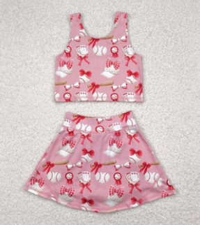 Active Two PIece Set - Pink Baseball Bows