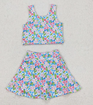 Active Two PIece Set-pastel flowers