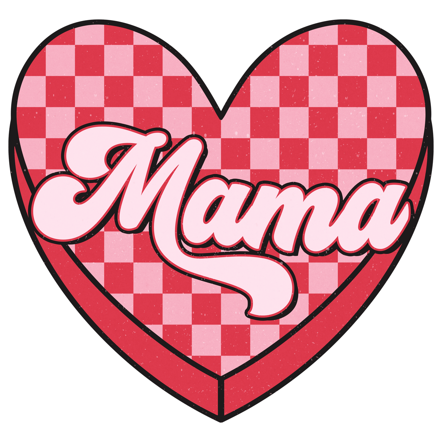Valentines Tees Mama Checkered