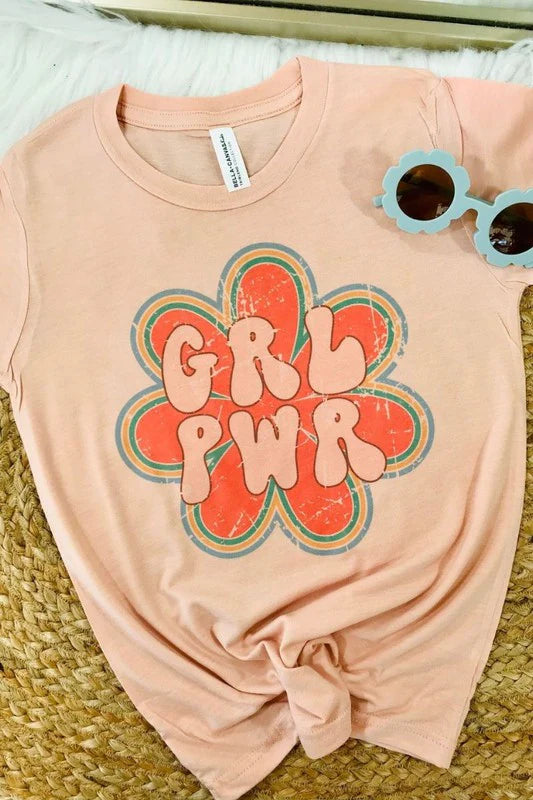 GRL PWR Distressed Kids Tee