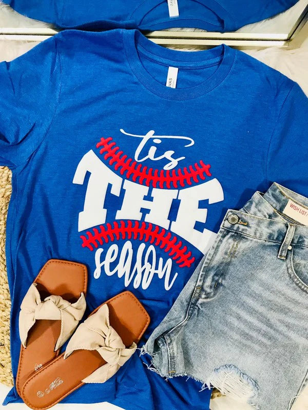 Tis The Season Baseball Puff Tee