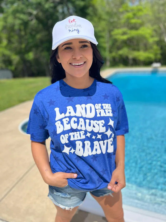 Land Of The Free Because Of The Brave Puff Tee