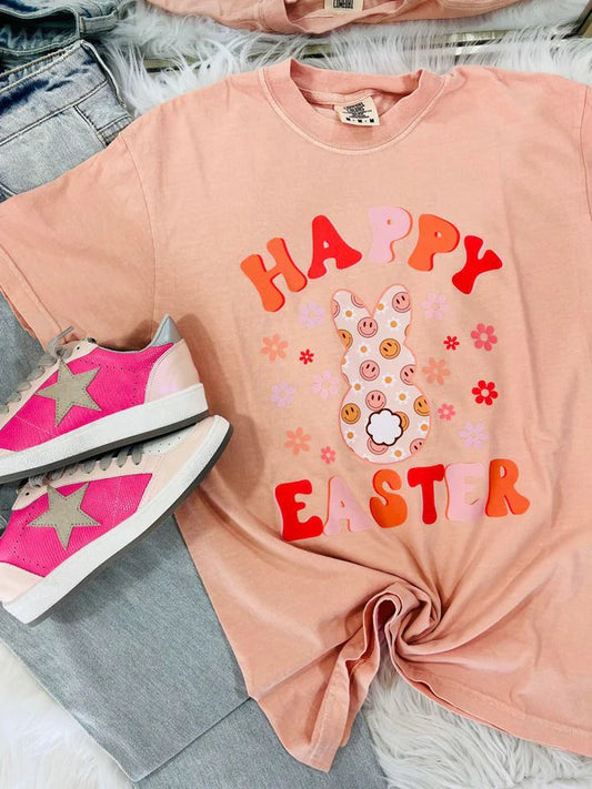 Happy Easter Floral Bunny tee