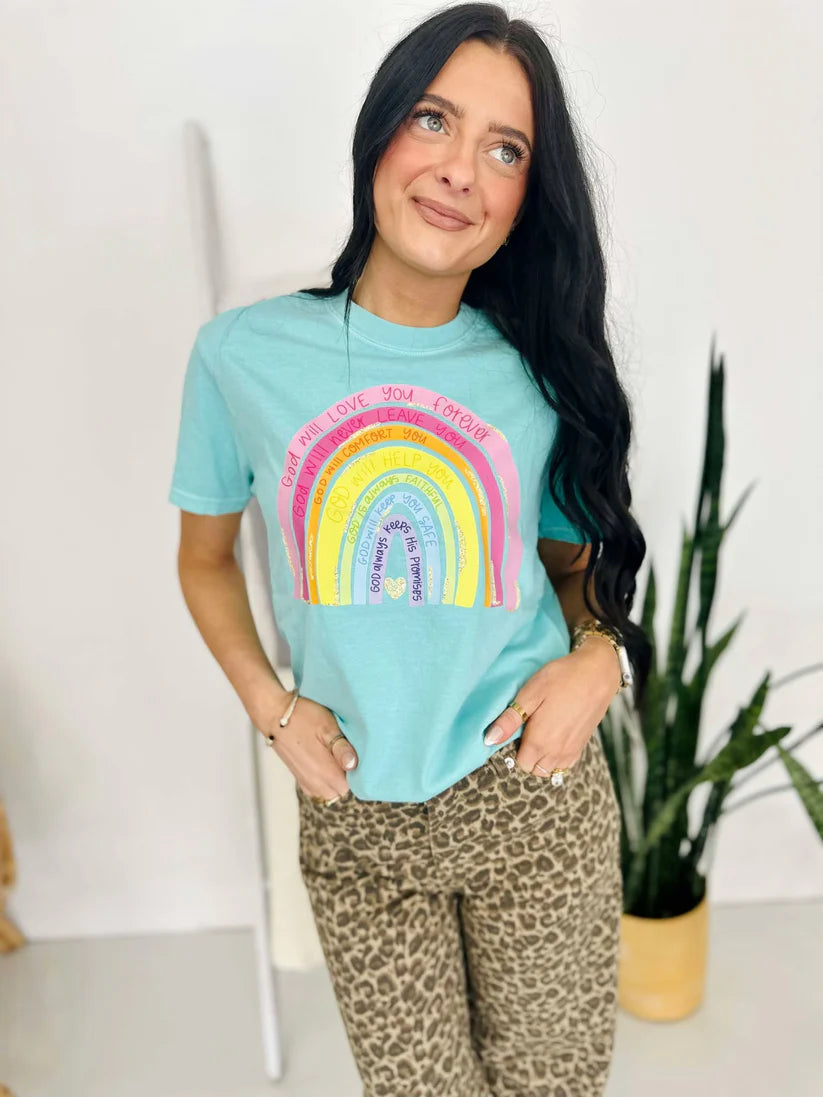 God's Promises Rainbow DTF Tee