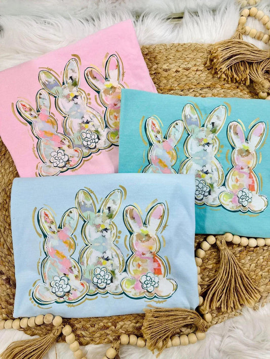 Watercolor Easter Bunny Trio DTF Sweatshirt