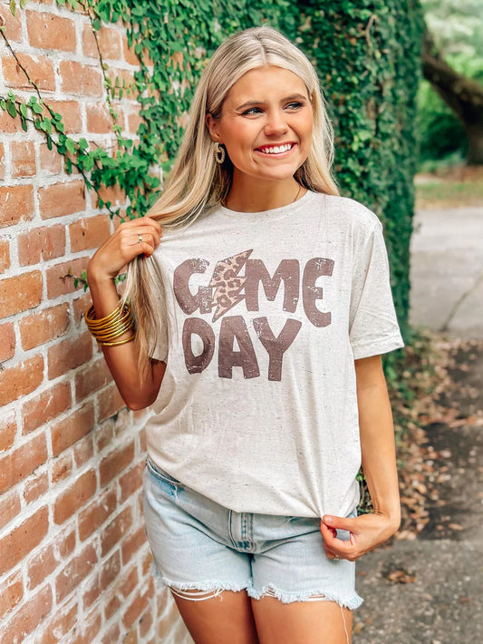 Game Day Leopard Lightning Tee