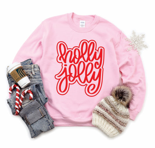 Holly Jolly Sweatshirts- Screenprinted