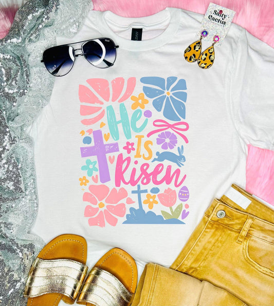 Easter Shirts "He is Risen with Cross"