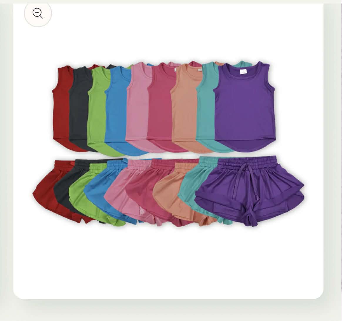 Active Two PIece Short and Tank Set - Custom with team name and numbers