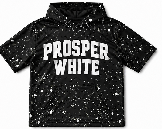 Prosper White Graffiti Short Sleeve Hoodie