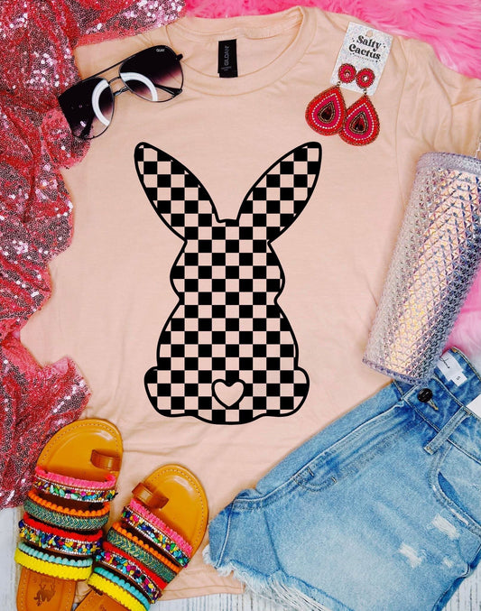 Easter Shirts Checkered Bunny