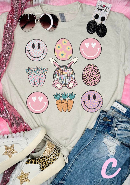 Easter Shirts Happy Face, Egg, Carrots