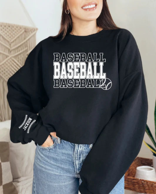 Custom Sport Baseball Sleeve DTF Sweatshirt