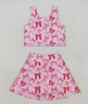 Active Two PIece Set-Pink Bows