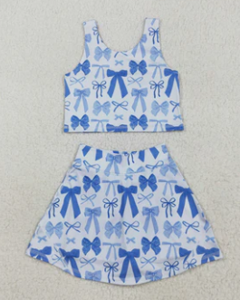 Active Two PIece Set-Blue Bows