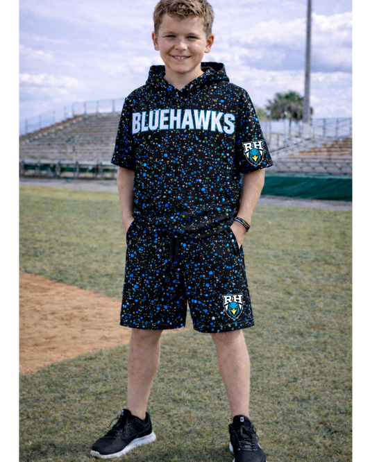 Rockhill Bluehawks Spring Splatter Short Sleeve Hoodie