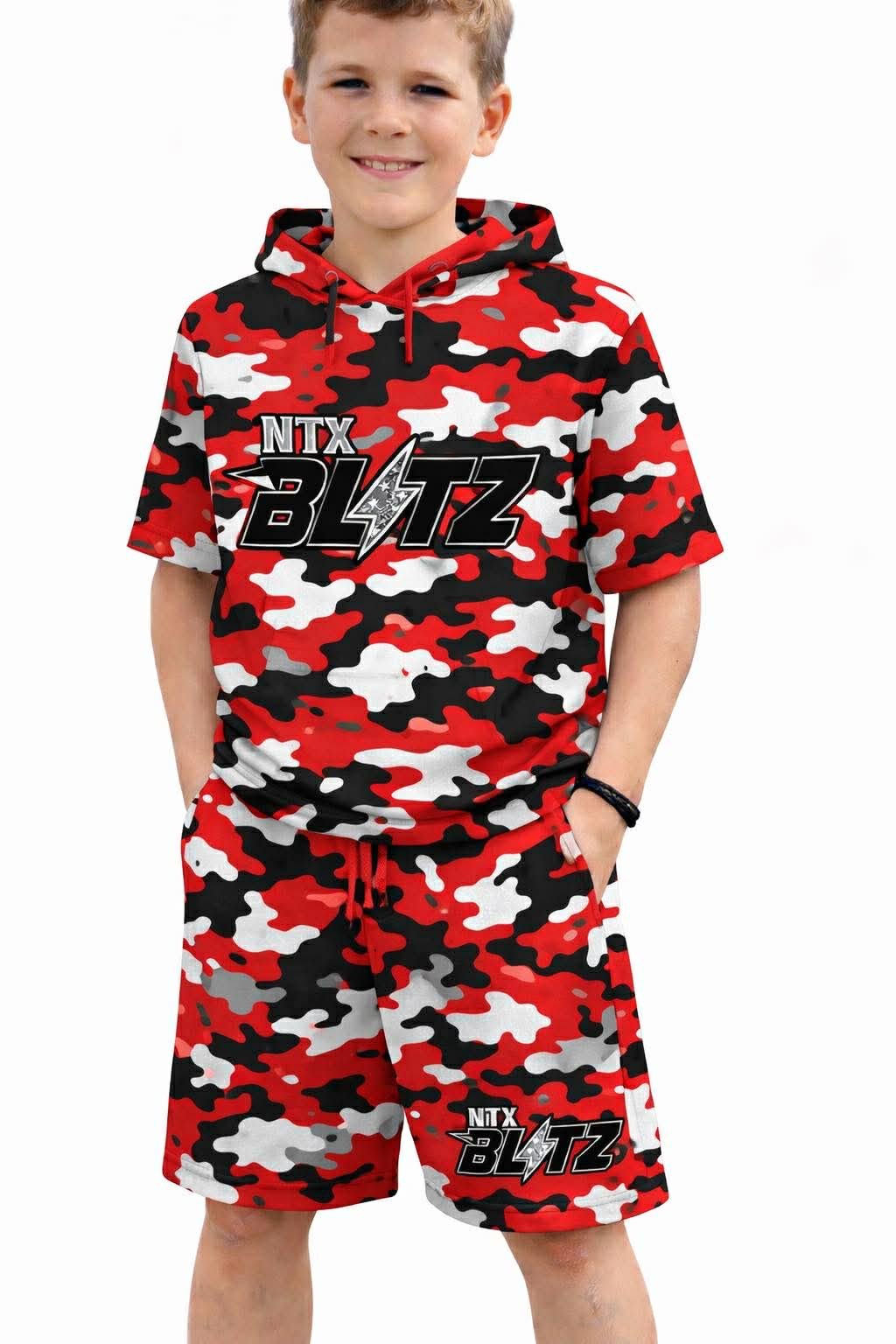 NTX Blitz Spring Camo Short Sleeve Hoodie