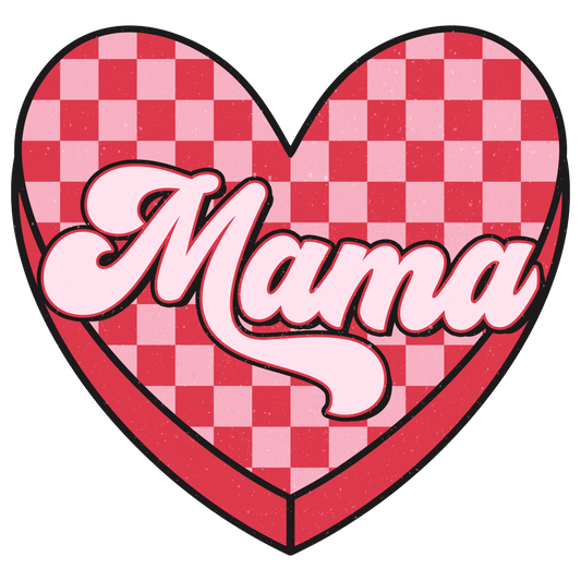Valentines Tees Mama Checkered