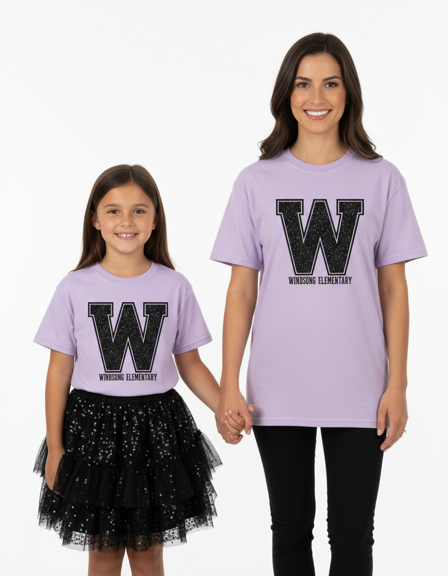 WR Varsity W Faux Glitter