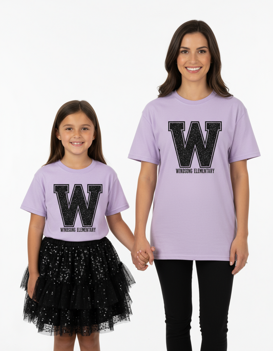 WR Varsity W Faux Glitter