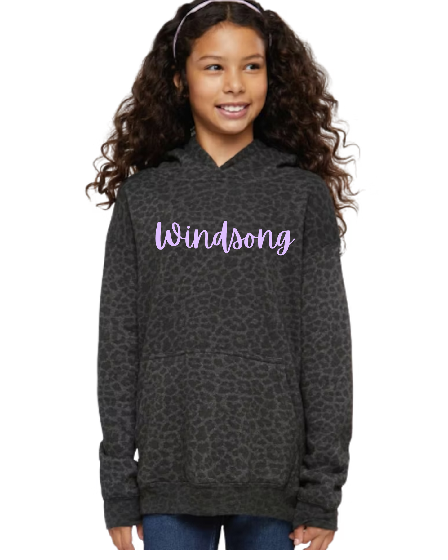 WRE Leopard Glitter Puff Hoodie